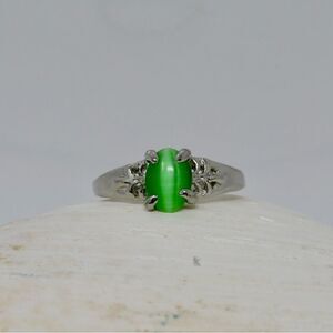 Stunning sterling silver 925 green tiger eyes ring